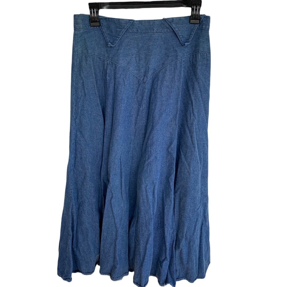 Vintage 1849 Ranchwear Denim Blue Skirt Rodeo Rockabilly Women’s - Picture 2 of 7